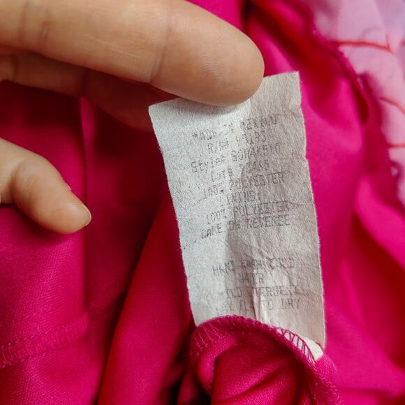 Vtg Y2K Hourglass Pink Floral Fairy Babydoll Sparkle Midi Mesh Slip Dress XS / S - Picture 7 of 11